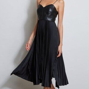 Elie Tahari Vegan Leather Pleated Dress (NEW WITH TAGS) Size 8